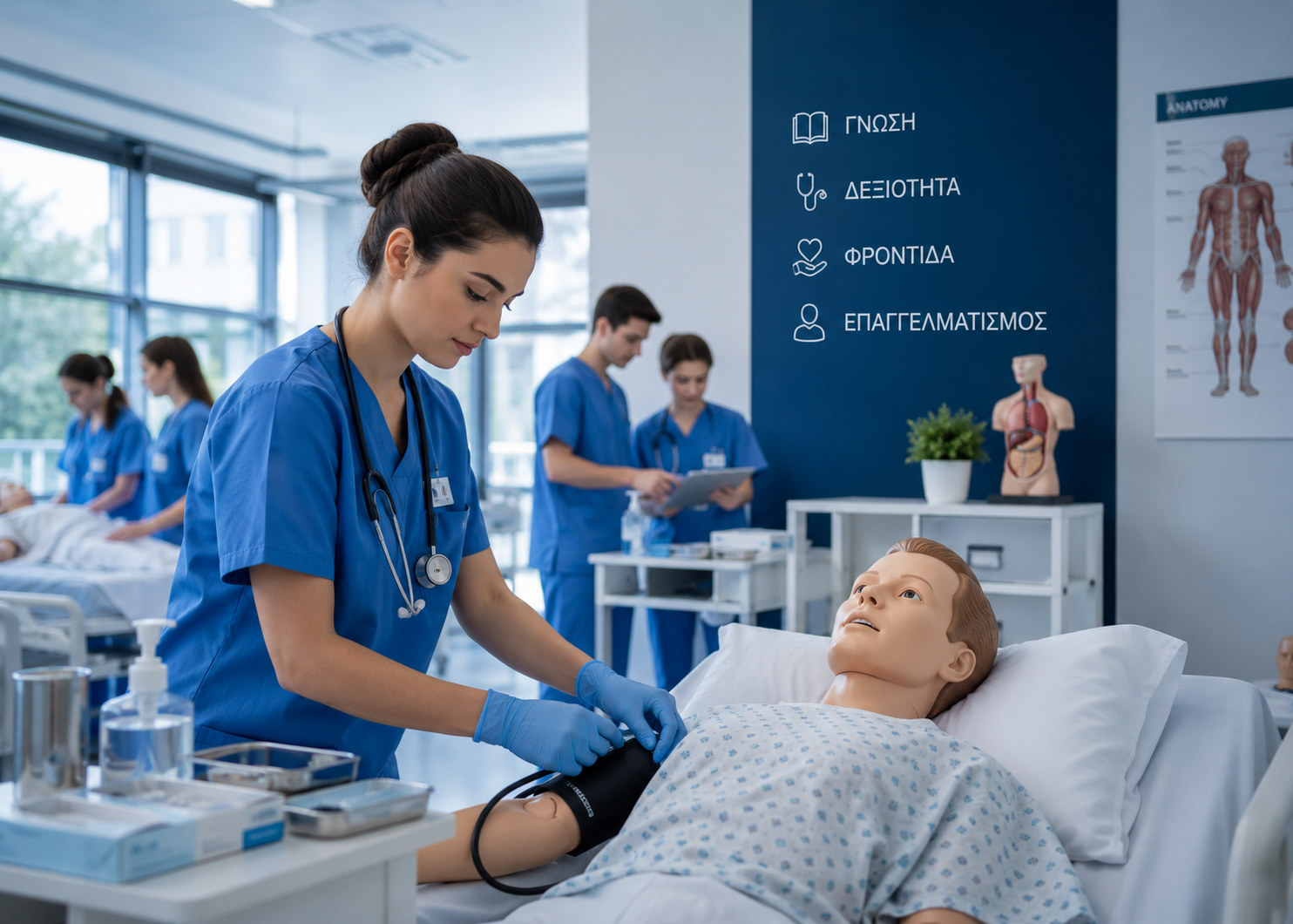 Εκπαίδευση φοιτητών Νοσηλευτικής σε σύγχρονο εργαστήριο κλινικής προσομοίωσης